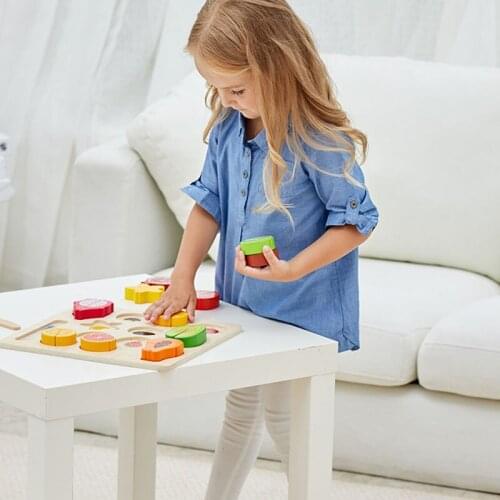 Toy Woo Intelligence Kids Toy Wooden Cherokee for Children Baby Cartoon Fruits and vegetables Educational Learning Toys