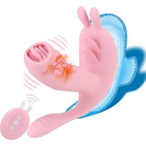 Sex Toys for Women Anal Plug 3 In 1 12 Modes Clitoris Stimulator Female Masturbator Heated Dildo Tongue Licking Vibrator