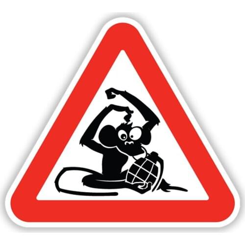 Creative Warning Sign of Monkey Danger Car-Sticker Automobiles Motorcycles Window Bumper Laptop Vinyl Decal PVC Decorative Goods