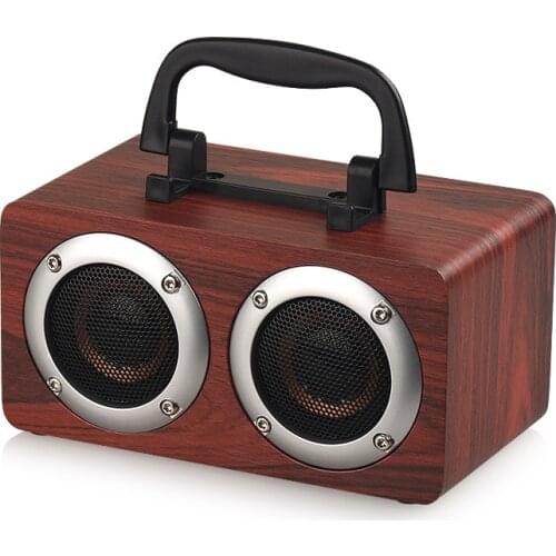 Mini Portable Wood Bluetooth Speaker Phone Holder Wireless Home Computer Support TF Card AUX Hand Subwoofer