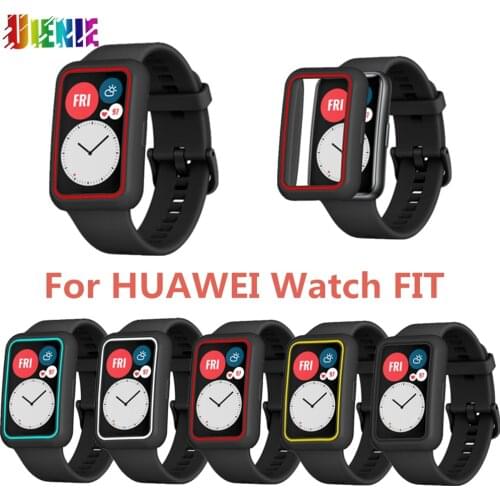 Soft Silicone Two-Color Protective Case For HUAWEI Watch FIT SmartWatch Shell For HUAWEI Watch Fit Anti-scratch Protective Case