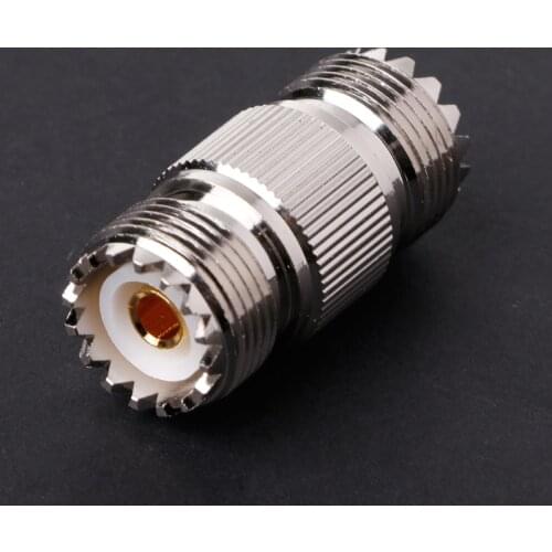 UHF PL-259 SO-239 Female To UHF Female Jack RF Straight Connector Adapter Nickel Drop Ship