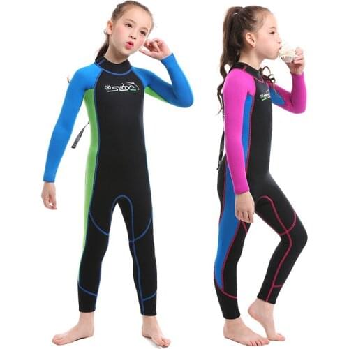 New Fashion Neoprene Children Long-sleeve Warm Wetsuit SLINX Sunscreen One-piece Swimsuit Snorkeling Diving Suit For Kids