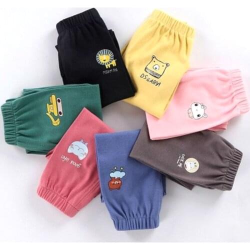 1-5Y Baby Boys Girls Pants Autumn Warm Toddler Infant Long Trousers Cartoon 100% Cotton Kids Children Pants Baby Leggings