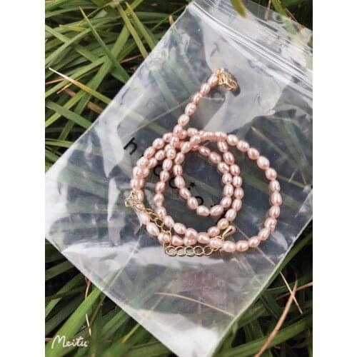 Natural Fresh Water Rice Pearl Choker Necklace W/14K Real Gold Ending for Women Lady Party Wedding Jewellery 2021 Hotselling