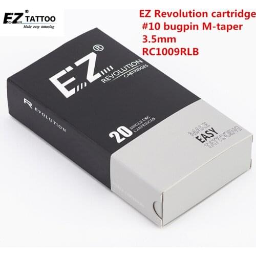 RC1009RLB EZ Revolution Cartridge Tattoo Needles Round Liner #10Bugpin 0.3mm Medium-taper 3.5mm for system machine 20 pcs /box