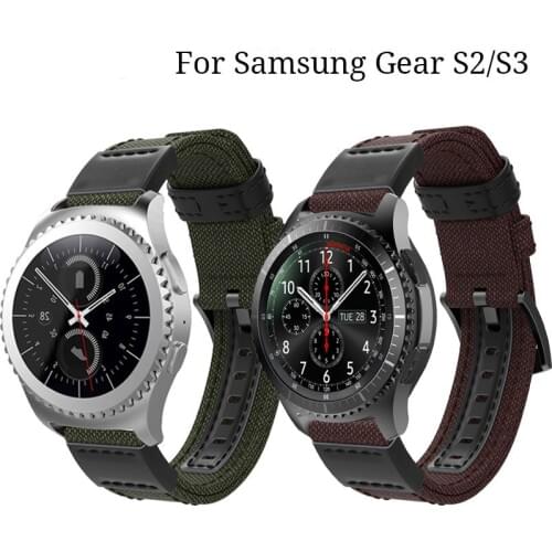 22mm Nylon and Leather watch Strap For Samsung Gear S2 S3 Frontier/Classic watch wristband Bands Watchband 20mm Classic bracelet