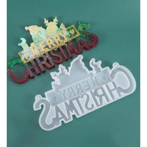 Handmade DIY Making Craft Crystal Epoxy Resin Mold Christmas Letter Pendant Silicone Mould Materials