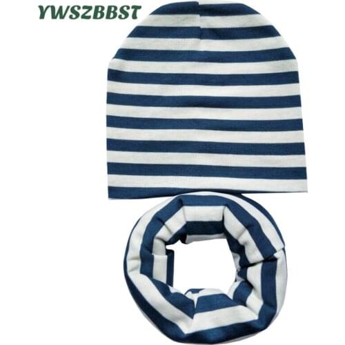 Stripe Knit Baby Cap Scarf 2pcs Baby Hat Scarf Set Newsboy Caps Girls Boys Hats Autumn Winter Children Scarf enfants bonnet