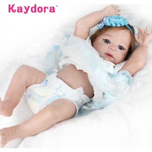 Full Vinyl Silicone Body Reborn Baby Dolls 55cm Realistic Menina Newborn Toddler Alive Bebe Bath Play Toys Kids Surprise Gifts