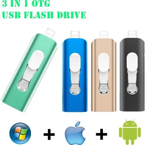3 in 1 Pendrive 16GB 32GB 64GB 128GB 256GB OTG USB Flash Drive for iphone 11/X/9/8/7/6/5/5s usb3.0 memory stick