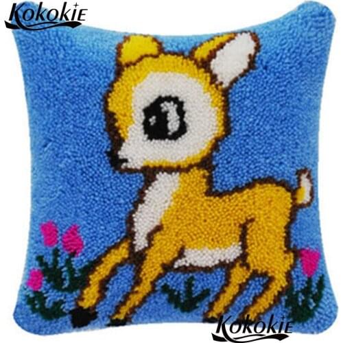 Crocheting Rug yan Kits latch hook pillow kits embroider needlework kits Embroidery cross stitch handmade Unfinished Pillowcase