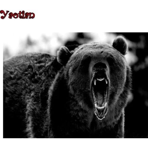 Yaotian Needlework Diamond Embroidery Black Bear 5D Diamond Painting Mosaic Picture Handmade Rhinestone Home Decor Hot Sale