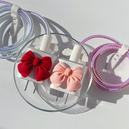 Beautiful TPU Case For iPhone 12 Fast Charging Plug Protector 18W/20 W USB Data Cable Line Protection Sprial Cable Protective