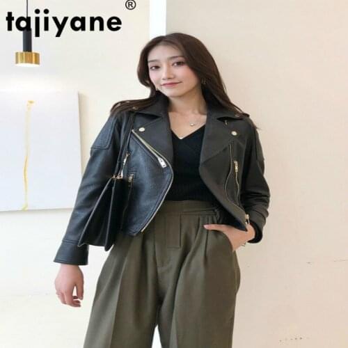 Womens Jacket Leather Women Clothes Coats and Jackets Women 100% Sheepskin Coat Female Short Winter 20210158 WPY508