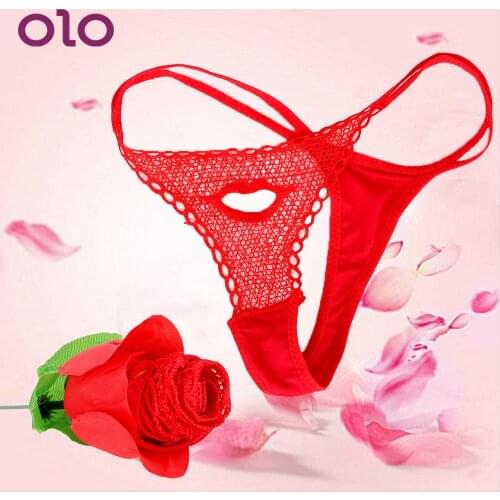 OLO Lady Sexy Thongs Roses Shape Lace Lingerie G String Womens Panties Random Send Gift For Friend Womens Underwear