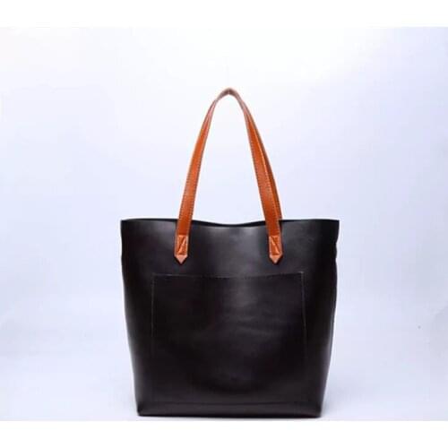 037 Cow Leather Women Large Capacity Shopping Ttotes OL Business Handbag