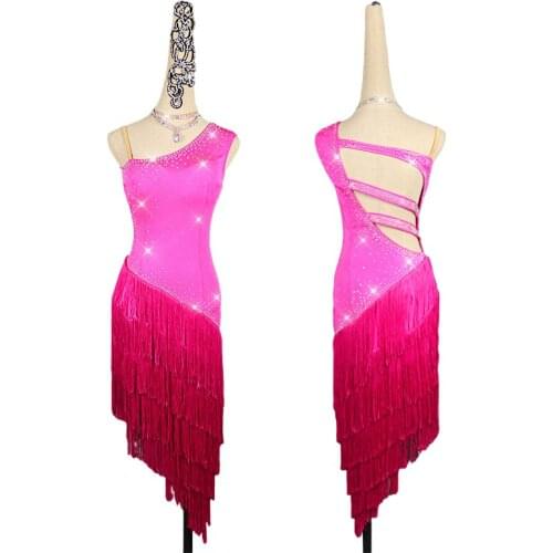 New Latin Dance Dress Women Tassel Performance Clothing Female Adult Professional Sexy Latin Dance Fringed Dresses Custom Childr
