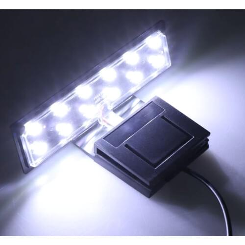 12 LED Aquarium Fish Tank Clamp Clip Water Plant Grow White Color Lighting EU
