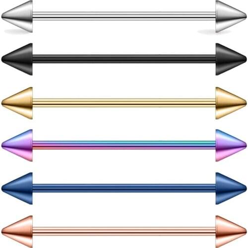 14G 32mm 35mm 38mm 1 1/2 inch stainless steel industrial barbell double arrow shaped earrings cartilage body piercing jewelry