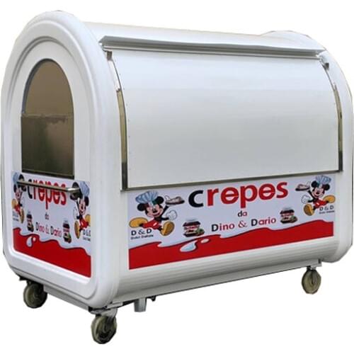 220mm length commercial high quality white color can be customized mobile food cart trailer free shipping for sale