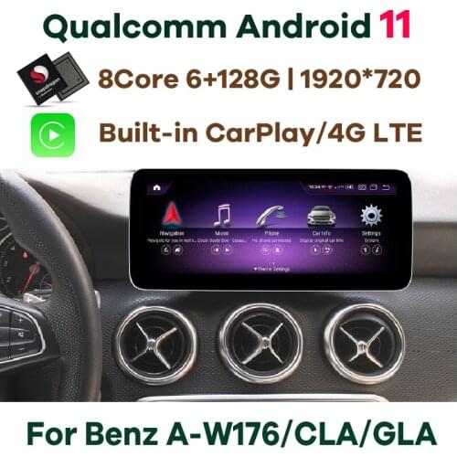 10.25" Snapdragon CPU 4+64G Android 10 Car Multimedia Player GPS Radio for Mercedes Benz A W176 CLA C117 X117 GLA X156 2013-2018