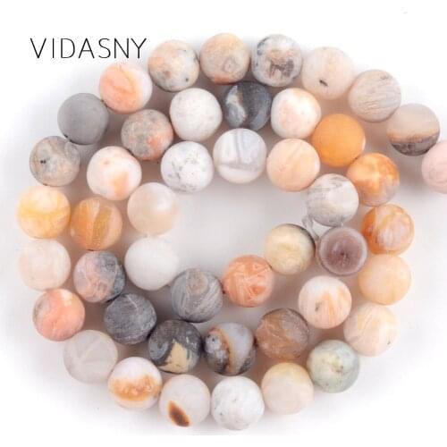 Natural Dull Polished Bamboo Agates Onyx Beads For Jewelry Making 4 6 8 10 12mm Round Stone Beads Diy Bracelet Necklace 15