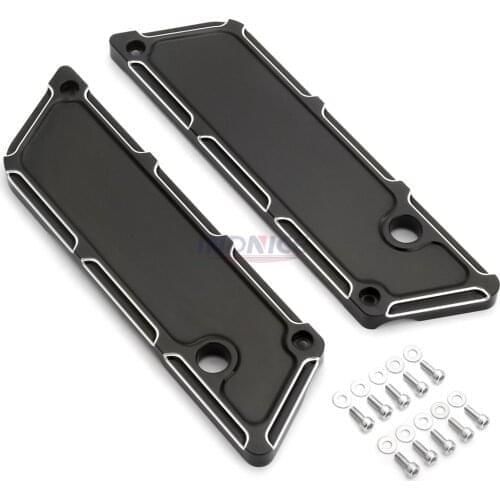 Black Beveled Saddlebag Latch Plate cover for Harley CVO Road King Street Glide FLHX 93-13