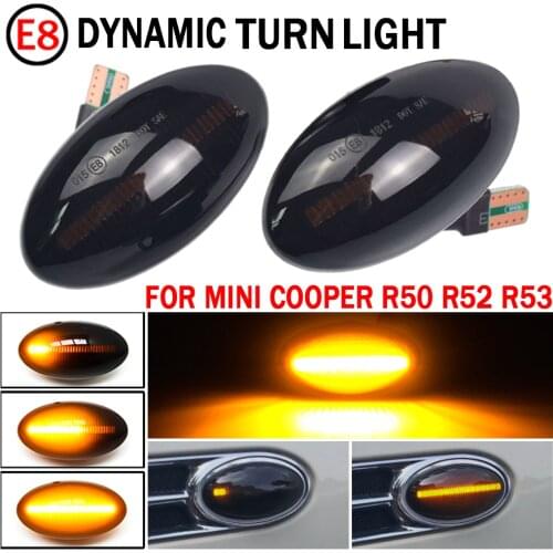 For Mini Cooper R50 R53 2002-2006 Dynamic LED Turn Signal Side Marker Light For Mini Cooper R52 2004-2008 LED Side Repeater Lamp