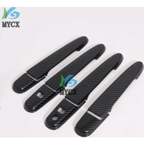 For Toyota Rush 2018-2019 2020 Carbon Fibre Door Handle Bowl Cover Sticker Frame Trims Car Styling Exterior Accessories