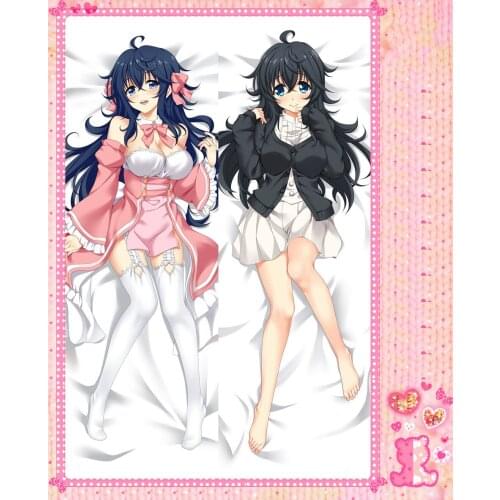 Anime Cartoon Netoge no Yome wa Onnanoko ja Nai to Omotta Double Bolster Hugging Pillow Case Pillow Cover Pillowcase No.66041