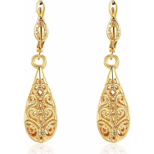 E345 gold color Retro Pretty charm Classic Lady Earring free shipping Fashion Jewelry Nickel Free