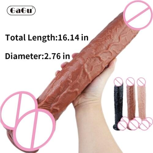 GaGu Super Huge Black Dildos Long 41cm Giant Realistic Dildo Anal Plug Butt with Suction Cup Big Soft Penis Sex Toys For Women