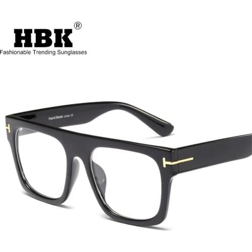 HBK Vintage Square Glasses Frames Men Women Optical Fashion Computer Eyewear Clear Lens Glasses Fashion Spectacle Eyeglasses