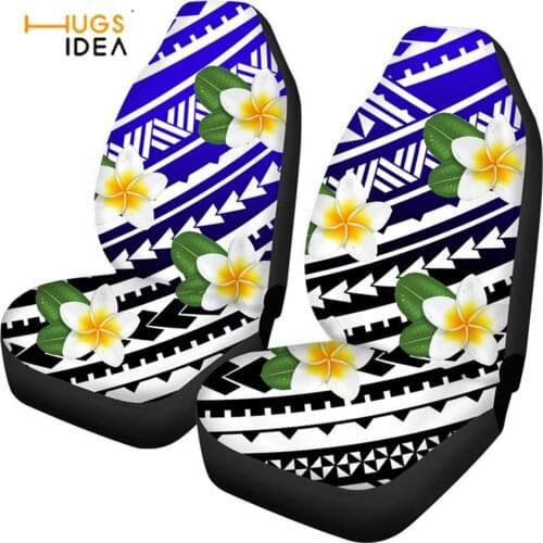 HUGSIDEA Polynesian Plumeria Print Universal Women Seat Cover Fashion Car Interior Decoration Durable Sedan SUV Seat Protector