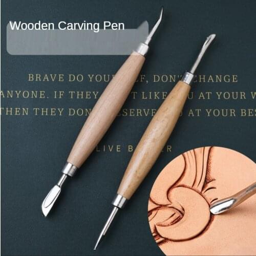 2pcs/set Leather sculpture pressure wiper carving Embossin modeling tool double head stamping edge craft tools