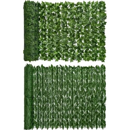 2PCS Artificial Leaf Fence Privacy Screen Outdoor Garden Faux Ivy Hedge Leaf Privacy Wall Screen Decorative Fence Screen