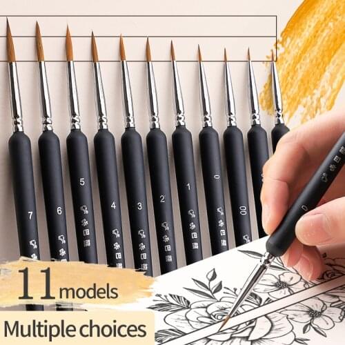 Hook line pen art supplies brushes for drawing soft head gouache Acrylic paints Watercolor painting tools nail brush manicure