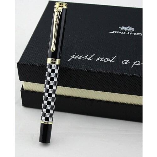 Jinhao 500 Black and White Chessboard Business gel Gifts pen luxury school Office Stationery novelty roller ball pen refill