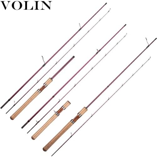 Volin NEW Trout Lure Rod 1.8m/2.1m/2.25m Carbon Spinning Fishing Rod Travel Rod L Action Solid Top Tip Casting Rod