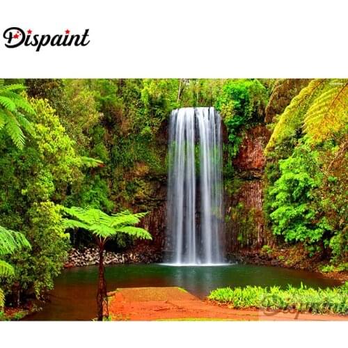 Dispaint Full Square/Round Drill 5D DIY Diamond Painting "Waterfall scenery" 3D Embroidery Cross Stitch Home Decor Gift A10994