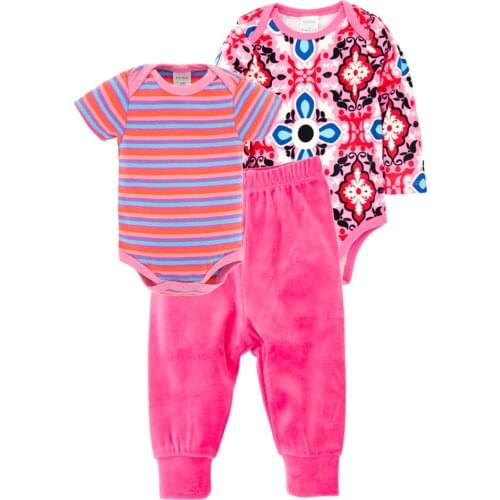 Summer Baby Girl Boy Clothing 3pcs/set Toddler Pants + body bebe Comfortable Baby Clothes Set Roupa de bebes Pyjama bebe Clothes