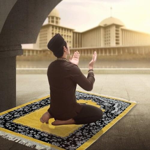 Muslim Prayer Mat 70x110cm Islamic Prayer Rug Carpet Kneeling Poly Ma For Muslim Islam Waterproof Prayer Mat Carpet