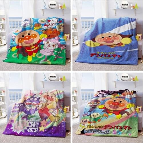 1PCS Anpanman Style Anime Blanket Plush Velvet Warm Decoration Soft Bed Home Throw Sofa Blankets Kid Adult Gifts NEW