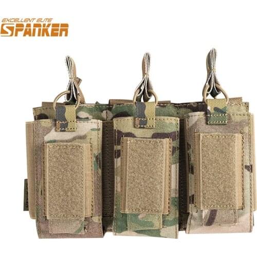 EXCELLENT ELITE SPANKER Tactical Triple Magazine Pouches Military Clip Bag AK M4 Pistol Paintball Game Accessories