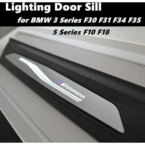 A Pair Lighting Door Sill For BMW 3 Series F30 F31 F34 F35 5 Series F10 F18 520Li 530Li M Performance Door Step Car Threshold