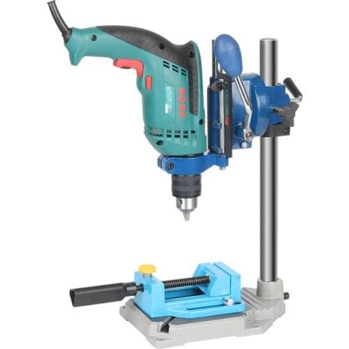 Electric Drill Stand Power Rotary Tools Accessories Bench Drill Press Stand DIY Tool Double Clamp Base Frame Drill Holder