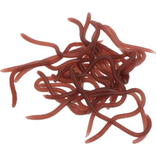1 Box 20 pieces 10cm Fishing Bait Artificial Earthworm Soft Elastic Worms Trout Lure Smell
