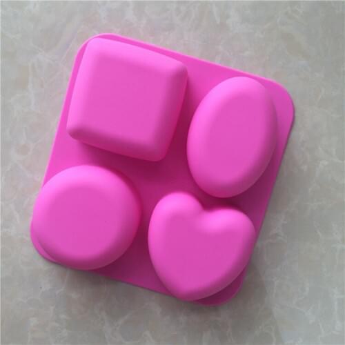 4-Piece Silicone Handmade Soap Mold with Different Shapes Cold Process Soap Mold Xg756