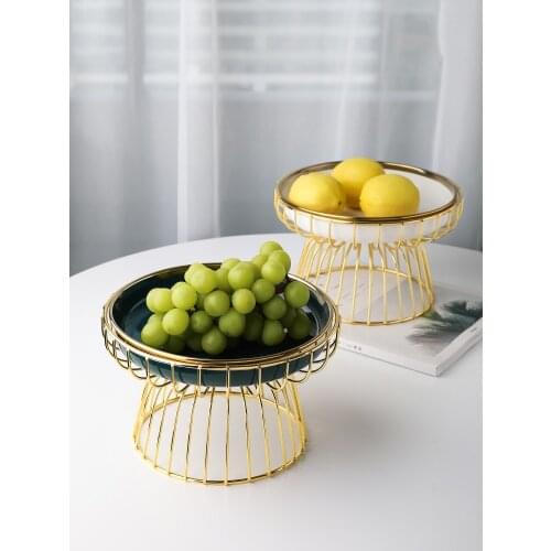 Nordic Phnom Penh Fruit Basket Light Luxury Creative High-footed Home Living Room Multifunctional Coffee Table Snack Fruit Tray
